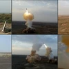 Tên lửa do Iran chế tạo được phóng trong một cuộc tập trận của Lực lượng Vệ binh Cách mạng Iran (IRGC). (Ảnh: AFP/TTXVN)