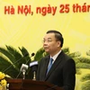 Phó Bí thư Thành ủy Hà Nội Chu Ngọc Anh phát biểu. (Ảnh: Văn Điệp/TTXVN)