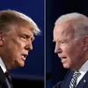 Ứng viên tranh cử Tổng thống của đảng Dân chủ Joe Biden (phải) và Tổng thống đương nhiệm Donald Trump trong cuộc tranh luận trực tiếp đầu tiên ở Cleveland, Ohio, ngày 29/9. (Ảnh: AFP/TTXVN)