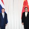 Thủ tướng Thái Lan Prayut Chan-o-cha (phải) và Ngoại trưởng Trung Quốc Vương Nghị. (Nguồn: bangkokpost.com)