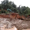 Khu vực sạt lở đất ở huyện Hướng Hóa, Quảng Trị. (Ảnh: TTXVN phát)