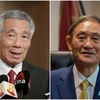 Thủ tướng Singapore Lý Hiển Long (trái) và Thủ tướng Nhật Bản Suga Yoshihide. (Nguồn: Reuters)