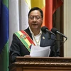 Tổng thống đắc cử Bolivia Luis Arce phát biểu sau lễ tuyên thệ nhậm chức ở La Paz. (Ảnh: AFP/TTXVN)