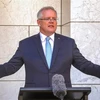 Thủ tướng Australia Scott Morrison phát biểu tại Canberra. (Ảnh: AFP/TTXVN)