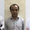 Các bị can Dương Văn Hòa, Trần Ngọc Quang, Phạm Vân Thùy (từ trái qua). (Ảnh: Công an cung cấp)