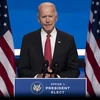 Ông Joe Biden phát biểu sau cuộc họp với các Thống đốc bang lưỡng đảng tại Wilmington, bang Delaware. (Ảnh: AFP/TTXVN)