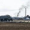 Máy bay không người lái tấn công cơ sở lọc dầu gần làng Tarhin. (Nguồn: parstoday.com)