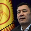 Ông Sadyr Zhaparov tại một cuộc họp báo ở Bishkek, Kyrgyzstan. (Ảnh: AFP/TTXVN)