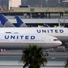 Máy bay của Hãng hàng không United Airlines tại sân bay quốc tế Los Angeles, California, Mỹ. (Ảnh: AFP/TTXVN)