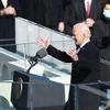 Tân Tổng thống Mỹ Joe Biden phát biểu sau khi tuyên thệ nhậm chức tại Đồi Capitol, Washington DC. (Ảnh: THX/TTXVN)