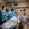 Nhân viên y tế điều trị cho bệnh nhân mắc COVID-19 tại một bệnh viện ở California, Mỹ. (Ảnh: AFP/TTXVN)
