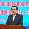 Chủ tịch Ủy ban Trung ương Mặt trận Tổ quốc Việt Nam Trần Thanh Mẫn phát biểu tại cuộc họp. (Ảnh: Minh Đức/TTXVN)
