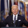 Tổng thống Mỹ Joe Biden phát biểu tại Nhà Trắng ở Washington, DC. (Ảnh: AFP/TTXVN)