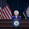 Bộ trưởng Tài chính Mỹ Janet Yellen phát biểu tại một cuộc họp báo ở Washington, DC, Mỹ. (Ảnh: AFP/TTXVN)