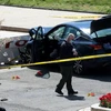 Đối tượng đã đâm xe ôtô cá nhân vào hai sỹ quan cảnh sát trước khi đâm vào hàng rào phía Bắc của khu vực tòa nhà Quốc hội Mỹ. (Nguồn: Getty Images)
