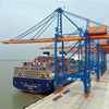 Tàu container CMA CGM CORTE REAL tải trọng 165.375 DWT cập cảng quốc tế Gemalink thuộc cụm cảng biển số 5 Bà Rịa-Vũng Tàu. (Ảnh: TTXVN phát)