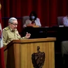 Bí thư Thứ nhất Ban Chấp hành Trung ương Đảng Cộng sản Cuba (PCC), Đại tướng Raul Castro trình bày Báo cáo Chính trị tại phiên khai mạc PCC lần thứ VIII ở La Habana. (Ảnh: THX/TTXVN)