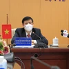 Bộ trưởng Bộ Y tế Nguyễn Thanh Long phát biểu tại cuộc trao đổi trực tuyến với Bộ trưởng Bộ Y tế Lào Bounfeng Phoummalaysith. (Nguồn: suckhoedoisong.vn)