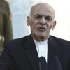 Tổng thống Afghanistan Ashraf Ghani phát biểu trong cuộc họp báo tại thủ đô Kabul. (Ảnh: AFP/TTXVN)