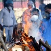 Lễ hỏa táng bệnh nhân tử vong do COVID-19 tại New Delhi, Ấn Độ. (Ảnh: THX/TTXVN)