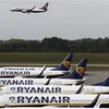 Máy bay của hãng hàng không Ryanair tại sân bay Stansted, Đông Bắc London, Anh. (Ảnh: AFP/TTXVN)