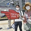 Hướng dẫn cho các tình nguyện viên phục vụ Olympic Tokyo tại Iwaki, tỉnh Fukushima, Nhật Bản. (Ảnh: Kyodo/TTXVN)