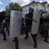 Cảnh sát Nga tham gia một cuộc diễn tập tại thành phố Stavropol. (Ảnh: AFP/TTXVN)
