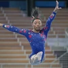 Simone Biles thi đấu ở nội dung xà lệch tại Olympic Tokyo 2020. (Ảnh: THX/TTXVN)