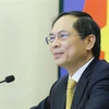 Bộ trưởng Bộ Ngoại giao Bùi Thanh Sơn phát biểu tại điểm cầu Hà Nội. (Ảnh: Phạm Kiên/TTXVN)