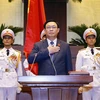Ông Vương Đình Huệ tuyên thệ nhậm chức Chủ tịch Quốc hội khóa XV. (Ảnh: Doãn Tấn/TTXVN)