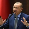 Tổng thống Thổ Nhĩ Kỳ Recep Tayyip Erdogan phát biểu tại Ankara. (Ảnh: AFP/TTXVN)