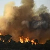 Khói lửa bốc lên tại đám cháy rừng ở vùng Var, miền Nam nước Pháp. (Ảnh: AFP/TTXVN)