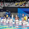 Các vận động viên trên đường đua xanh tại Paralympic Tokyo 2020. (Ảnh: TTXVN phát)