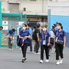 Hình ảnh các tình nguyện viên tại Paralympic Tokyo 2020. (Ảnh: Phạm Tuân/TTXVN)