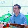 Ông Nguyễn Trọng Nghĩa, Bí thư Trung ương Đảng, Trưởng Ban Tuyên giáo Trung ương phát biểu. (Ảnh: Phương Hoa/TTXVN)