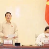Phó Chủ tịch Quốc hội Nguyễn Đức Hải điều hành phiên hop. (Ảnh: Trọng Đức/TTXVN)