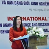 Trợ lý Bộ trưởng, Bộ Ngoại giao Lê Thị Thu Hằng phát biểu khai mạc. (Ảnh: TTXVN)