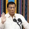 Cựu Tổng thống Philippines Rodrigo Duterte phát biểu tại thủ đô Manila. (Ảnh: AFP/TTXVN)
