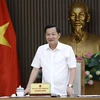 Phó Thủ tướng Lê Minh Khái phát biểu tại cuộc họp. (Ảnh: An Đăng/TTXVN)