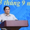 Thủ tướng Phạm Minh Chính chủ trì phiên họp lần thứ 17 Ban Chỉ đạo quốc gia phòng, chống dịch COVID-19. (Ảnh: Dương Giang/TTXVN)