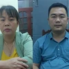 Quách Thị Huyền và Lê Quốc Bảo tại cơ quan công an. (Nguồn: cand.com.vn)