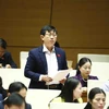 Đại biểu Quốc hội tỉnh Bình Thuận Nguyễn Hữu Thông phát biểu ý kiến. (Ảnh: Minh Đức/TTXVN)