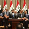 Thủ tướng al-SudaniCùng các thành viên nội các tuyên thệ nhậm chức tại Quốc hội ở thủ đô Baghdad. (Ảnh: THX/TTXVN)