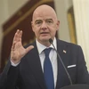 Chủ tịch FIFA Gianni Infantino phát biểu với báo giới tại Jakarta, Indonesia. (Ảnh: THX/TTXVN)