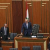 Chủ tịch Quốc hội Liban Nabih Berri (giữa) chủ trì một phiên họp Quốc hội bầu Tổng thống mới. (Ảnh: AFP/TTXVN)