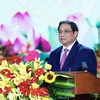 Thủ tướng Phạm Minh Chính trình bày diễn văn kỷ niệm 100 năm Ngày sinh Thủ tướng Võ Văn Kiệt. (Ảnh: Dương Giang/TTXVN)