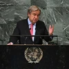 Tổng Thư ký Liên hợp quốc Antonio Guterres phát biểu trước Đại Hội đồng Liên hợp quốc ở New York. (Ảnh: AFP/TTXVN)