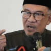 Tân Thủ tướng Malaysia Anwar Ibrahim phát biểu tại một cuộc họp báo ở Kuala Lumpur, Malaysia. (Ảnh: AFP/TTXVN)