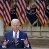 Tổng thống Mỹ Joe Biden phát biểu tại Washington, DC. (Ảnh: AFP/TTXVN)