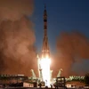 Tàu vũ trụ Soyuz MS-22, mang theo ba nhà du hành, gồm Sergey Prokopyev, Dmitri Petelin của Nga và Frank Rubio của Cơ quan Hàng không vũ trụ Mỹ, rời bệ phóng tại sân bay vũ trụ Baikonur ở Kazakhstan để lên trạm vũ trụ quốc tế (ISS), ngày 21/9/2022. (Ảnh: A
